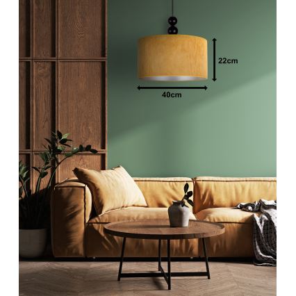 Duolla - Żyrandol na lince LYON 1xE27/15W/230V śr. 40 cm żółty
