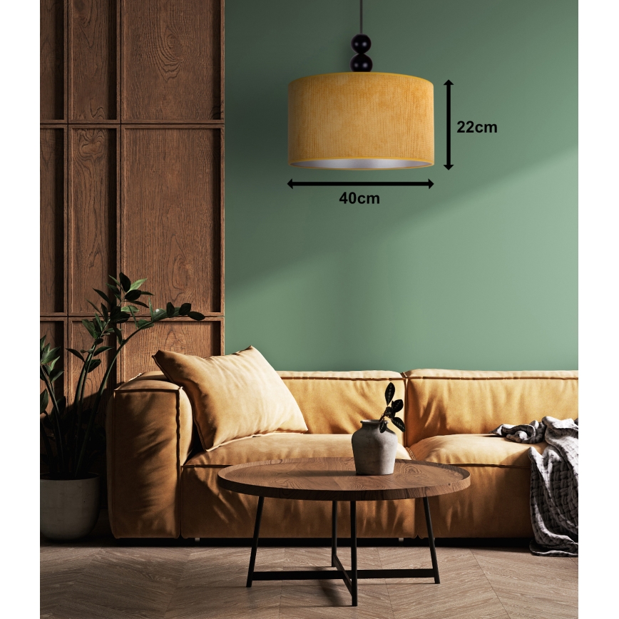 Duolla - Żyrandol na lince LYON 1xE27/15W/230V śr. 40 cm żółty
