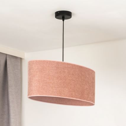 Duolla - Żyrandol na lince OVAL 1xE27/15W/230V różowy