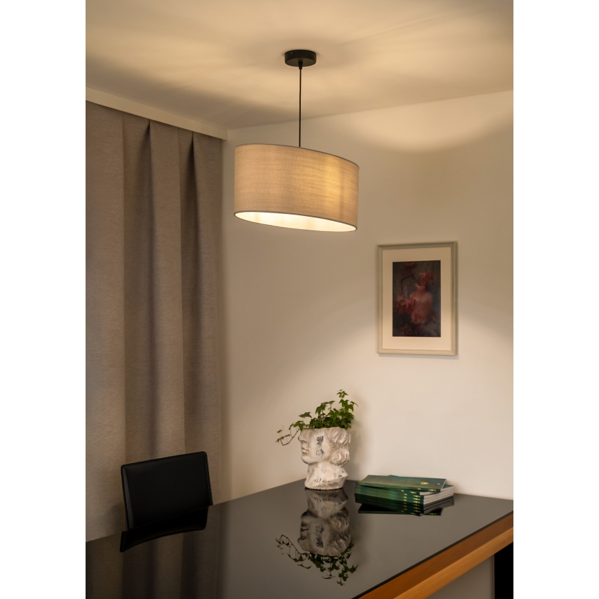 Duolla - Żyrandol na lince OVAL 1xE27/15W/230V szary