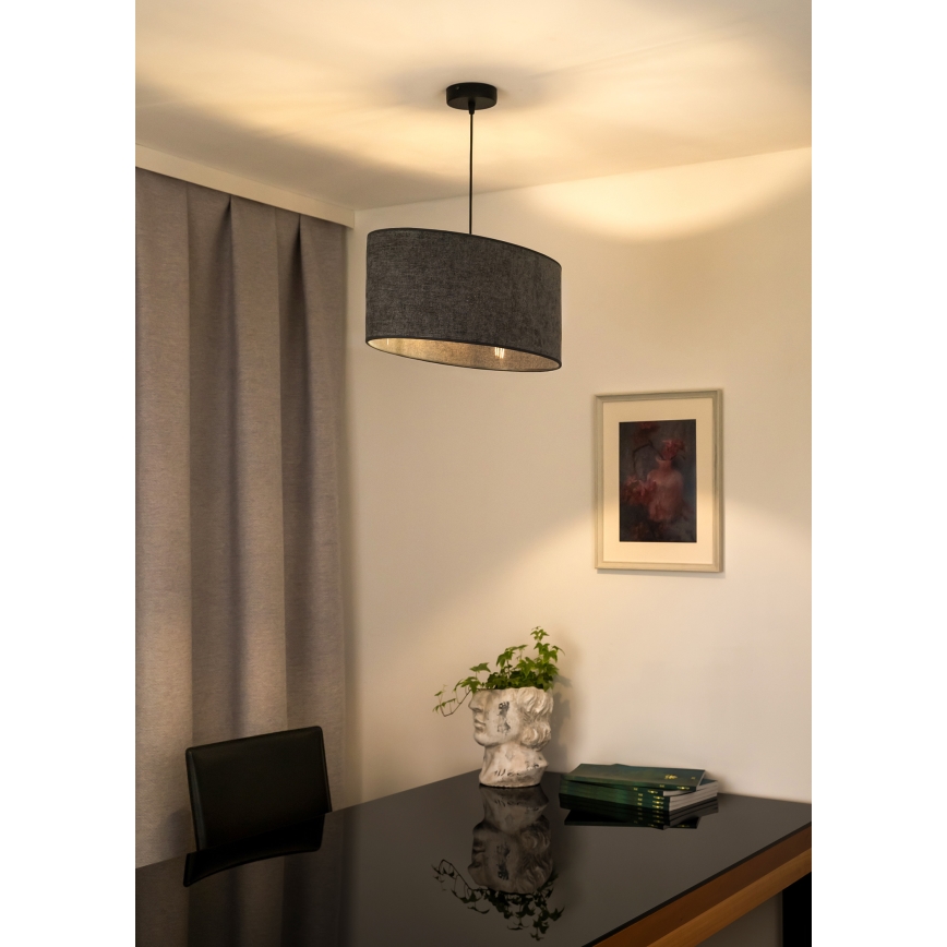 Duolla - Żyrandol na lince OVAL 1xE27/15W/230V szary