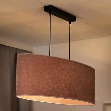 Duolla - Żyrandol na lince OVAL 2xE27/15W/230V różowy