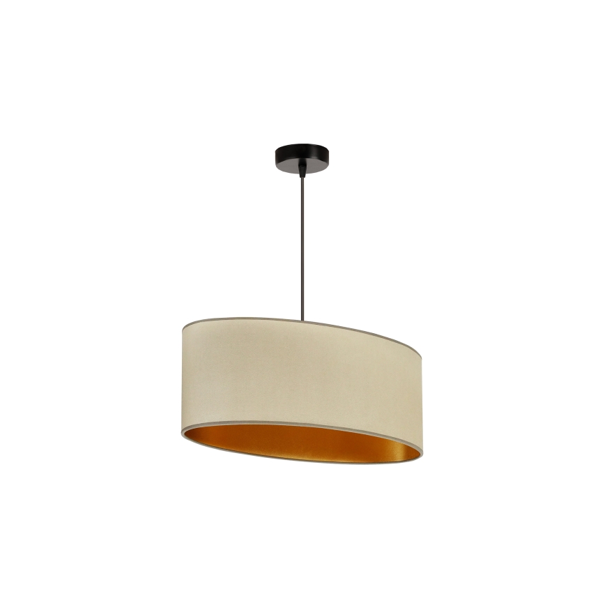 Duolla - Żyrandol na lince OVAL VEGAN 1xE27/15W/230V beżowy