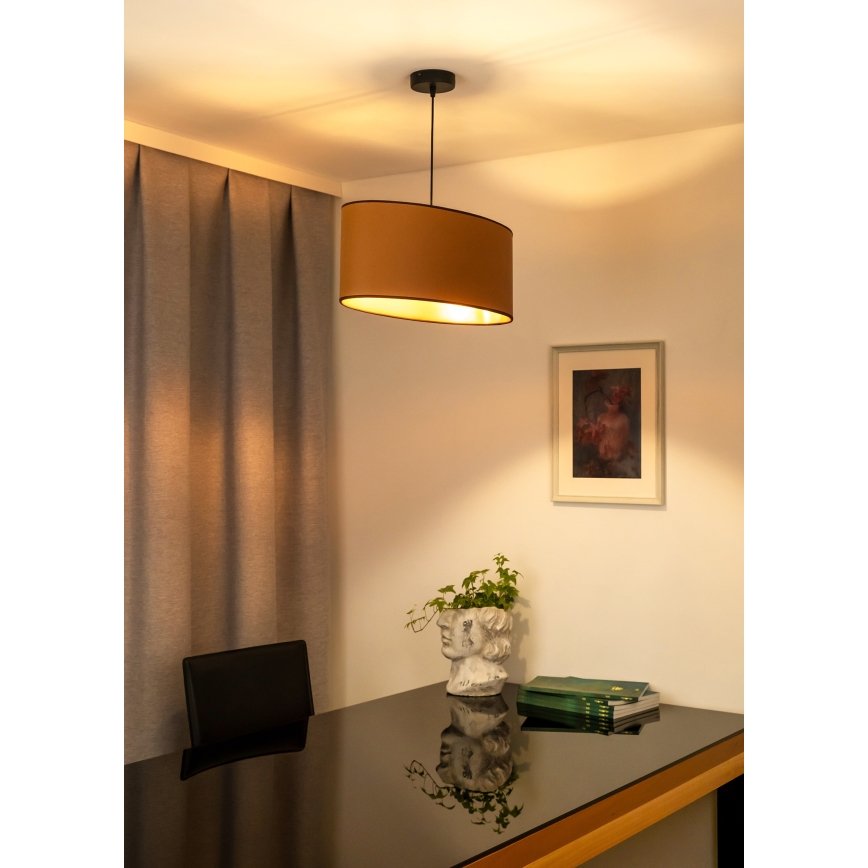 Duolla - Żyrandol na lince OVAL VEGAN 1xE27/15W/230V brązowy