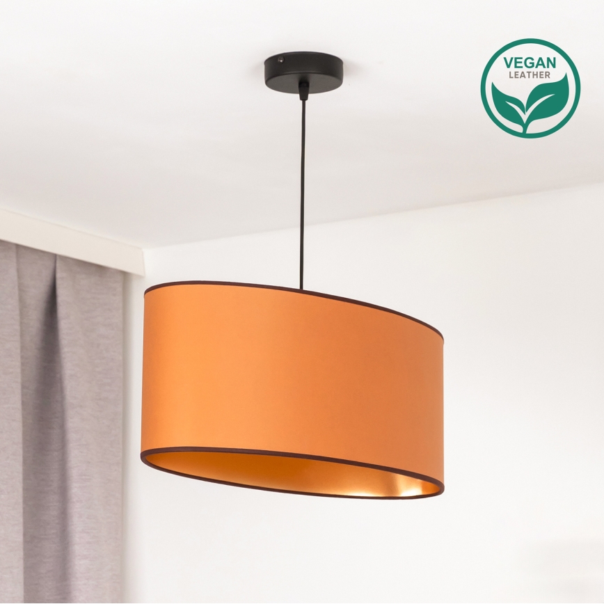 Duolla - Żyrandol na lince OVAL VEGAN 1xE27/15W/230V brązowy