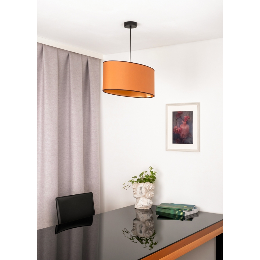 Duolla - Żyrandol na lince OVAL VEGAN 1xE27/15W/230V brązowy
