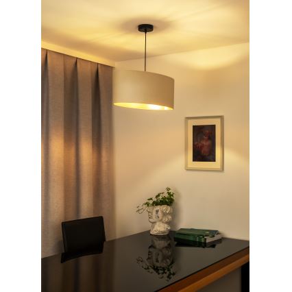 Duolla - Żyrandol na lince OVAL VEGAN 1xE27/15W/230V kremowy