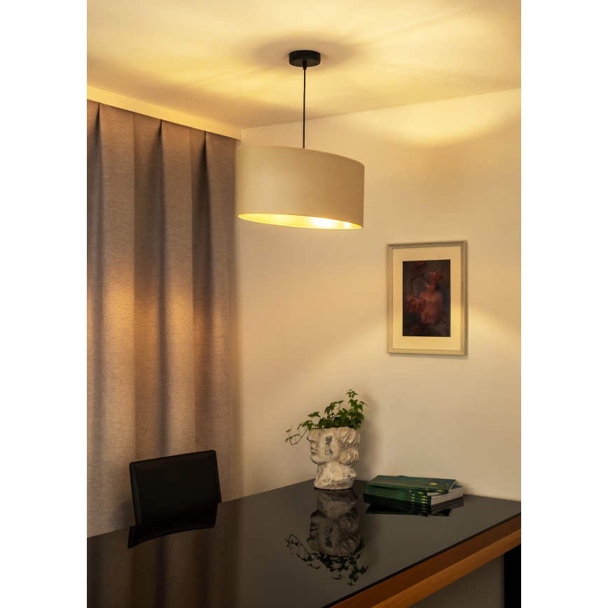 Duolla - Żyrandol na lince OVAL VEGAN 1xE27/15W/230V kremowy