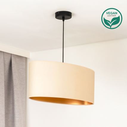 Duolla - Żyrandol na lince OVAL VEGAN 1xE27/15W/230V kremowy