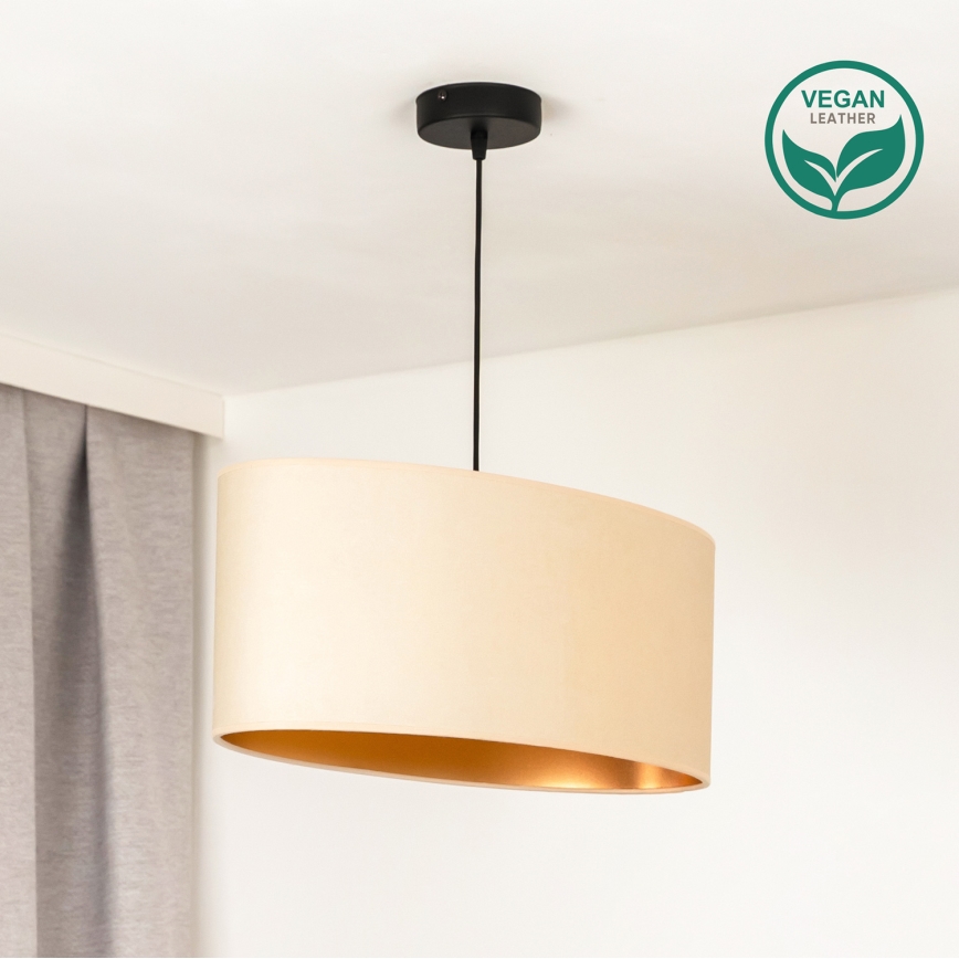 Duolla - Żyrandol na lince OVAL VEGAN 1xE27/15W/230V kremowy