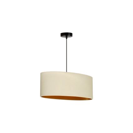 Duolla - Żyrandol na lince OVAL VEGAN 1xE27/15W/230V kremowy