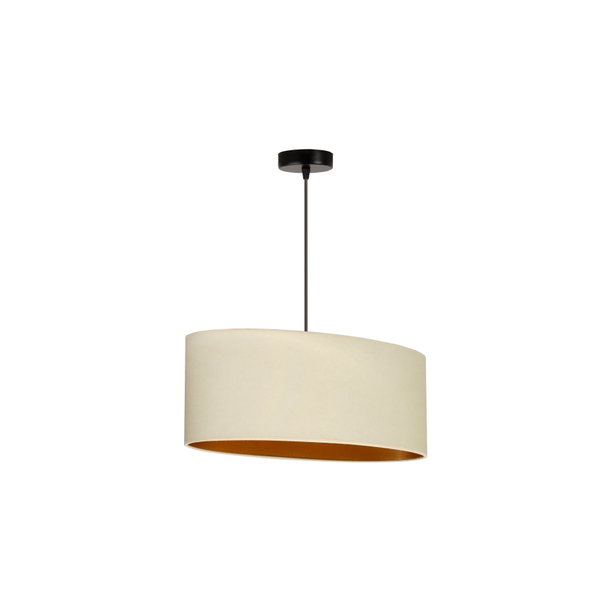 Duolla - Żyrandol na lince OVAL VEGAN 1xE27/15W/230V kremowy