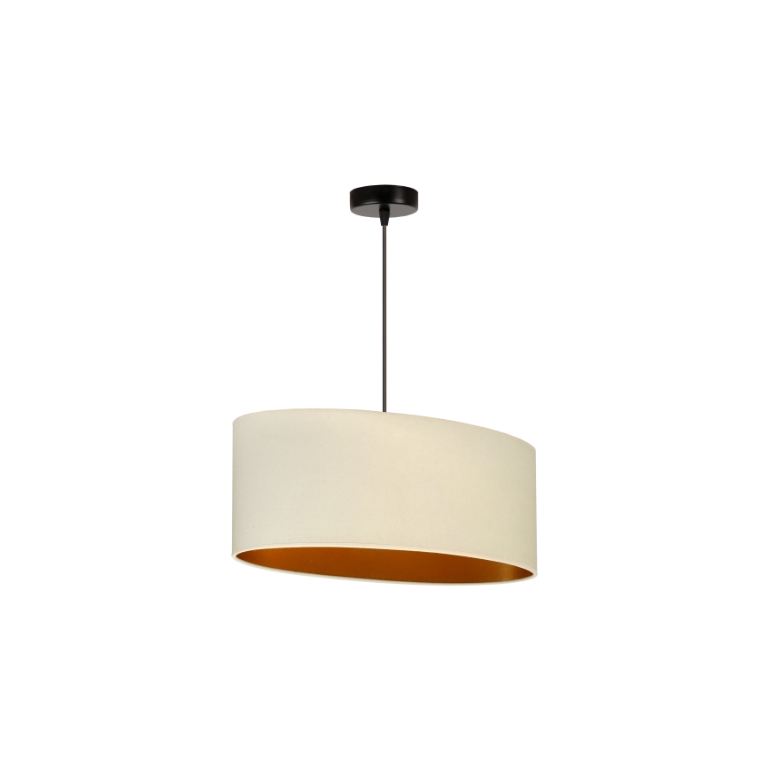 Duolla - Żyrandol na lince OVAL VEGAN 1xE27/15W/230V kremowy
