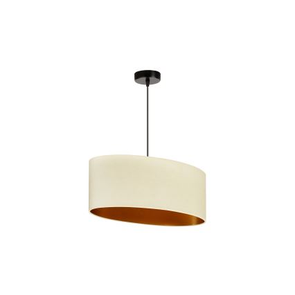 Duolla - Żyrandol na lince OVAL VEGAN 1xE27/15W/230V kremowy