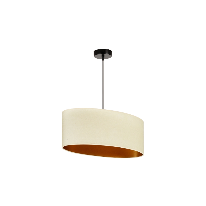 Duolla - Żyrandol na lince OVAL VEGAN 1xE27/15W/230V kremowy