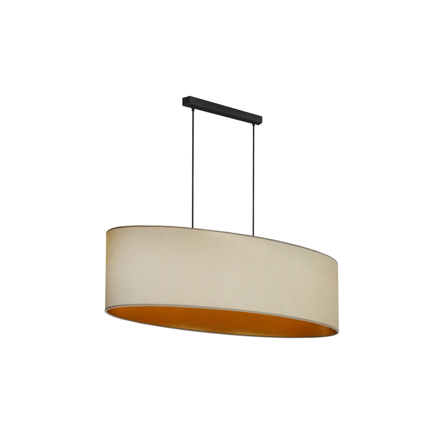 Duolla - Żyrandol na lince OVAL VEGAN 2xE27/15W/230V beżowy