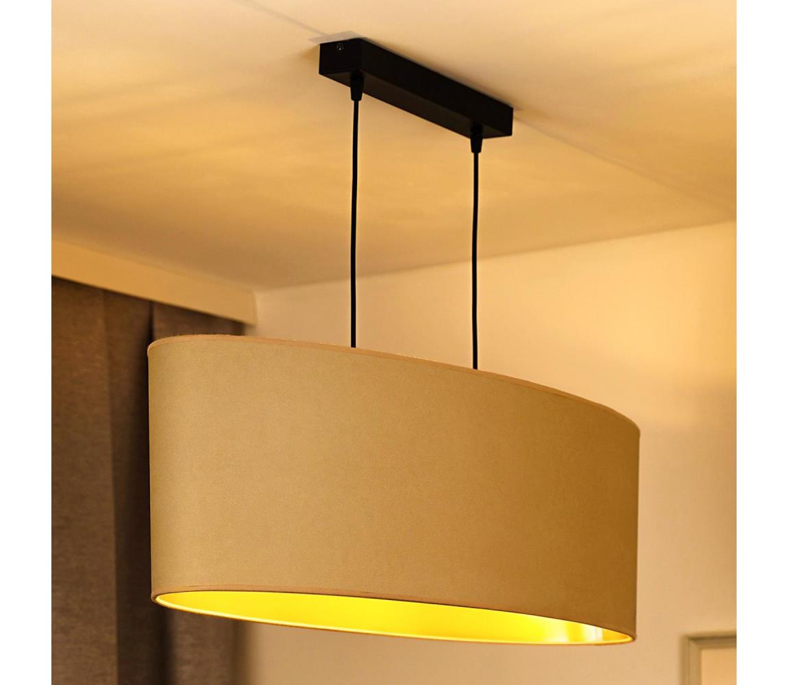 - Żyrandol na lince OVAL VEGAN 2xE27/15W/230V kremowy