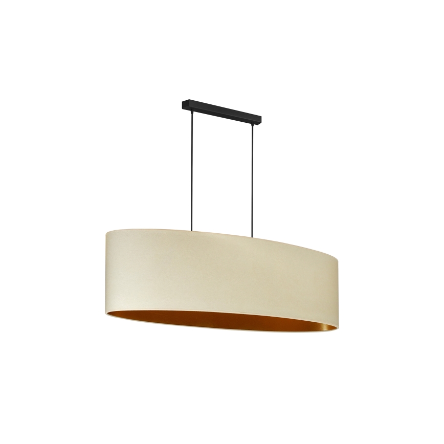 Duolla - Żyrandol na lince OVAL VEGAN 2xE27/15W/230V kremowy