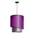 Duolla - Żyrandol na lince PARIS 1xE27/15W/230V śr. 40 cm fioletowy/srebrny