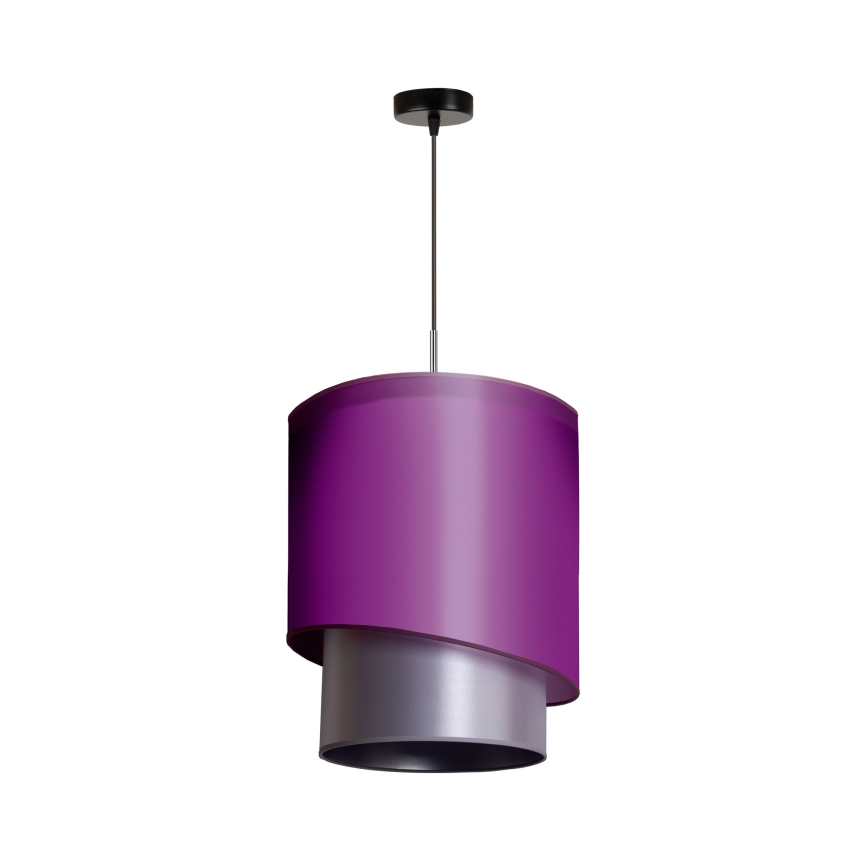 Duolla - Żyrandol na lince PARIS 1xE27/15W/230V śr. 40 cm fioletowy/srebrny