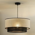 Duolla - Żyrandol na lince RATTAN YUTE 1xE27/15W/230V śr. 45 cm kremowy/czarny