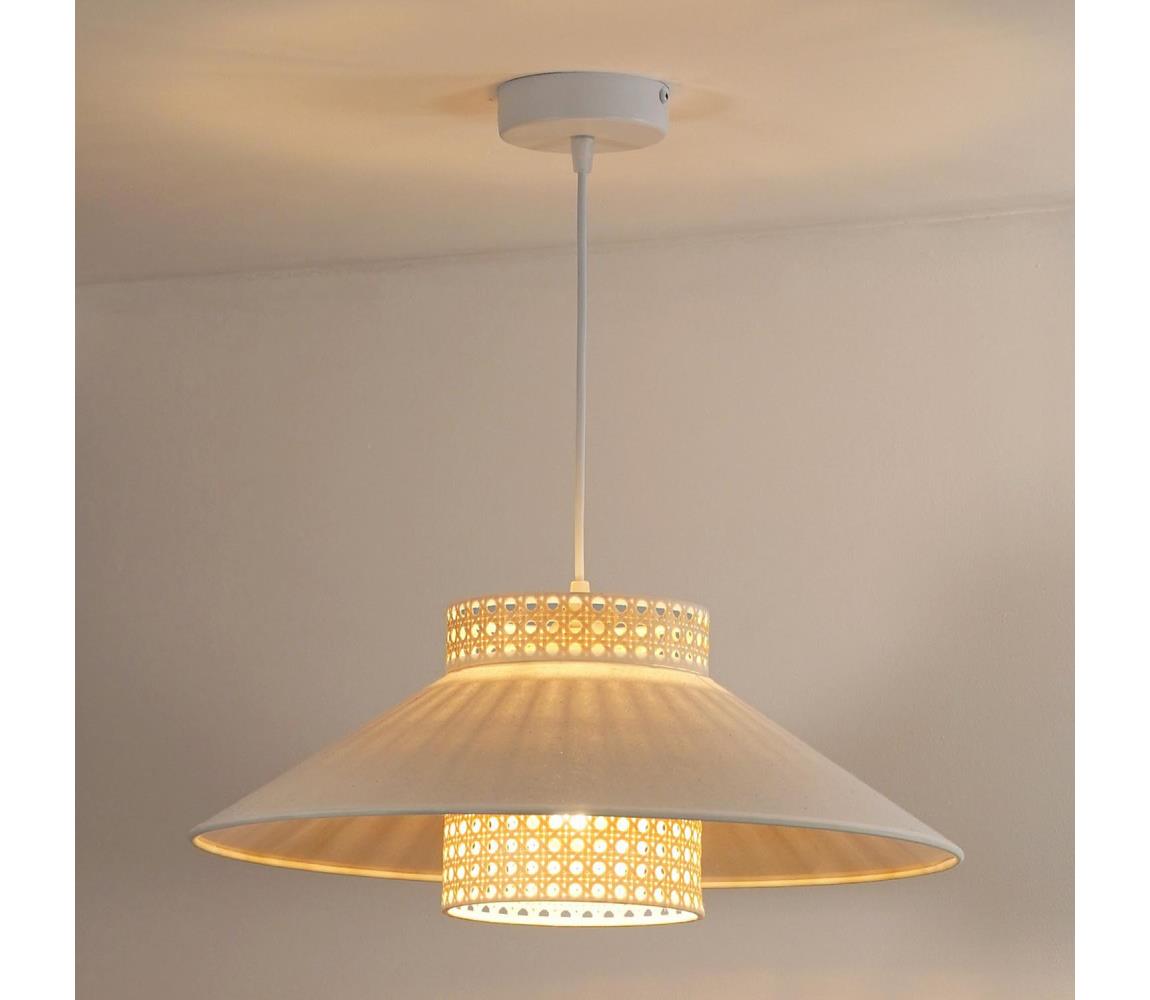 - Żyrandol na lince RIO RATTAN 1xE27/15W/230V śr. 45 cm beżowy/rattan