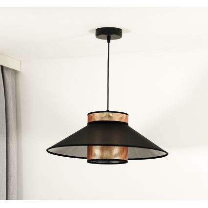 Duolla - Żyrandol na lince RIO SHINY 1xE27/15W/230V śr. 45 cm czarny/miedziany