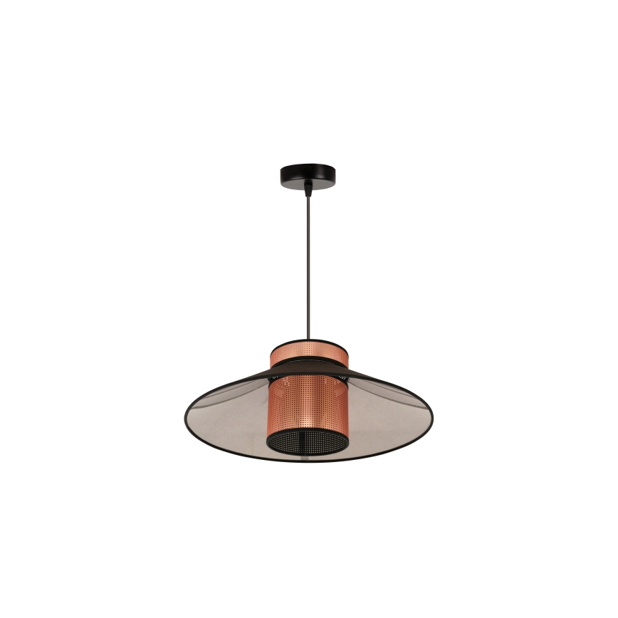 Duolla - Żyrandol na lince RIO SHINY 1xE27/15W/230V śr. 45 cm czarny/miedziany