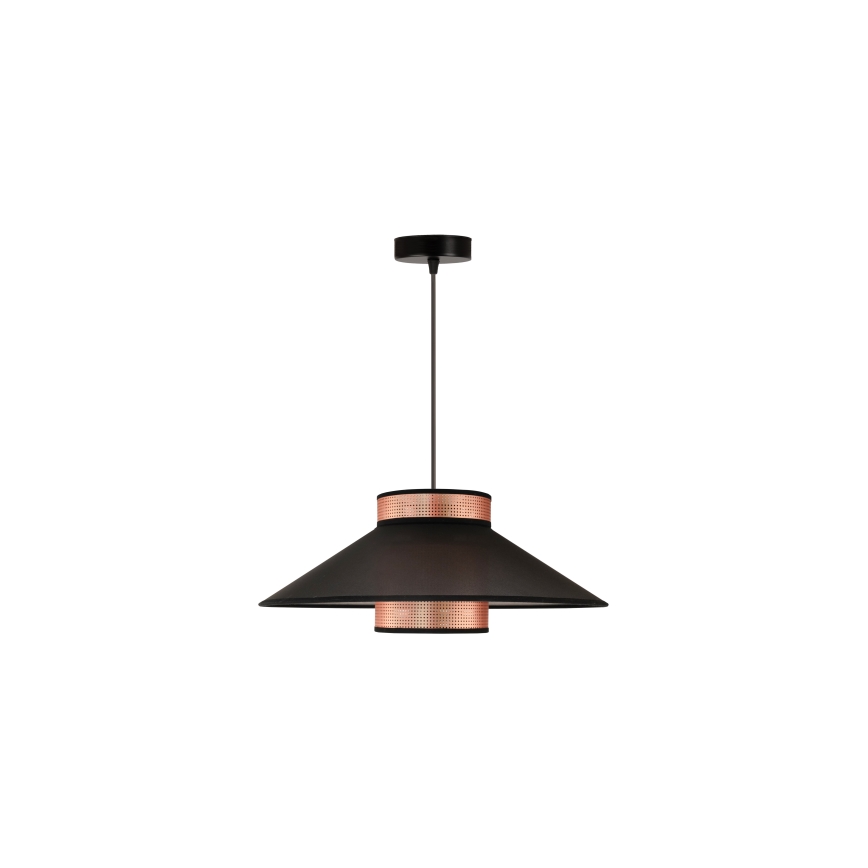Duolla - Żyrandol na lince RIO SHINY 1xE27/15W/230V śr. 45 cm czarny/miedziany