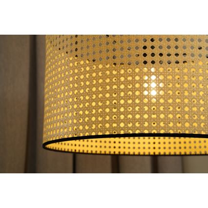 Duolla - Żyrandol na lince ROLLER 1xE27/15W/230V śr. 45 cm rattan/czarny