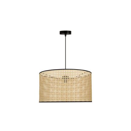 Duolla - Żyrandol na lince ROLLER 1xE27/15W/230V śr. 45 cm rattan/czarny