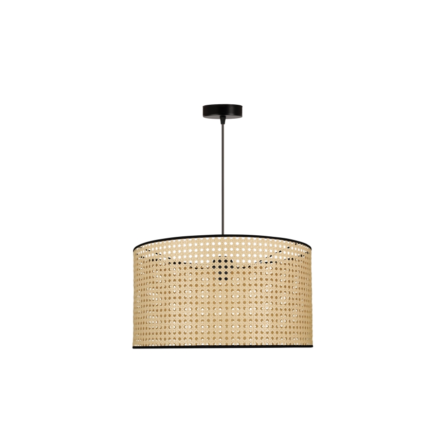 Duolla - Żyrandol na lince ROLLER 1xE27/15W/230V śr. 45 cm rattan/czarny
