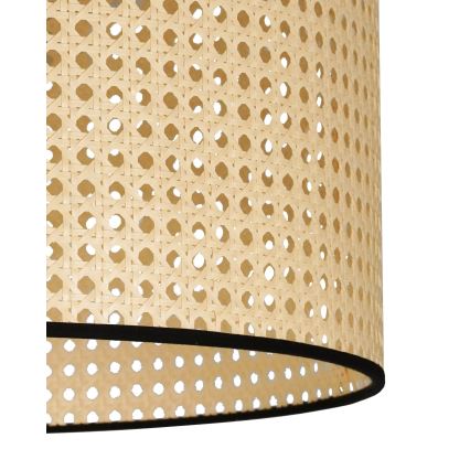Duolla - Żyrandol na lince ROLLER 1xE27/15W/230V śr. 45 cm rattan/czarny