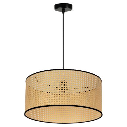 Duolla - Żyrandol na lince ROLLER 1xE27/15W/230V śr. 45 cm rattan/czarny