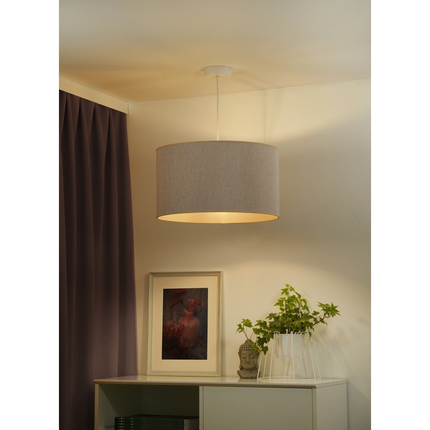 Duolla - Żyrandol na lince ROLLER ECO RECYCLING 1xE27/15W/230V śr. 45 cm kremowy