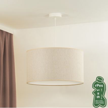 Duolla - Żyrandol na lince ROLLER ECO RECYCLING 1xE27/15W/230V śr. 45 cm kremowy
