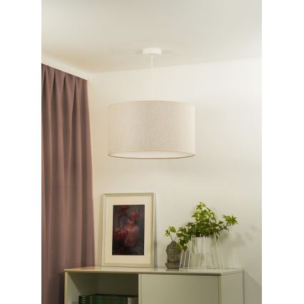 Duolla - Żyrandol na lince ROLLER ECO RECYCLING 1xE27/15W/230V śr. 45 cm kremowy