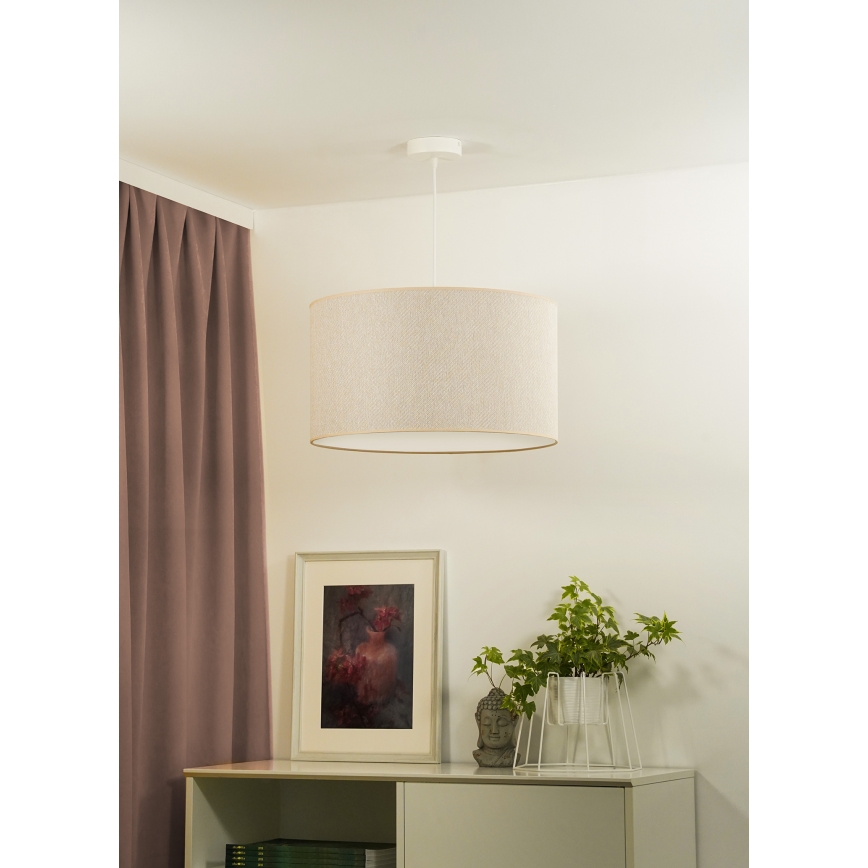 Duolla - Żyrandol na lince ROLLER ECO RECYCLING 1xE27/15W/230V śr. 45 cm kremowy