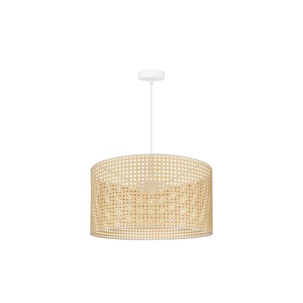 Duolla - Żyrandol na lince ROLLER RATTAN 1xE27/15W/230V śr. 45 cm beżowy