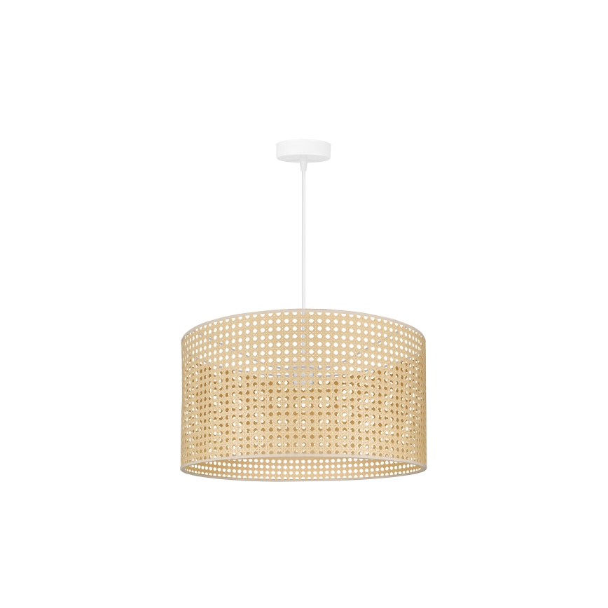 Duolla - Żyrandol na lince ROLLER RATTAN 1xE27/15W/230V śr. 45 cm beżowy