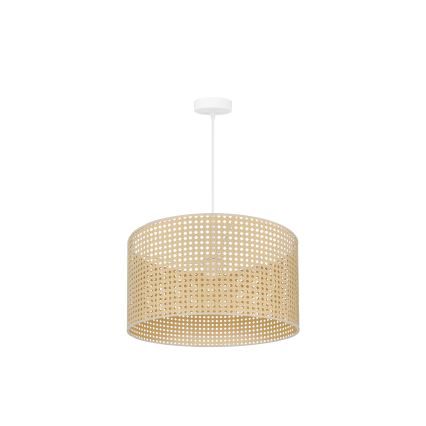 Duolla - Żyrandol na lince ROLLER RATTAN 1xE27/15W/230V śr. 45 cm beżowy