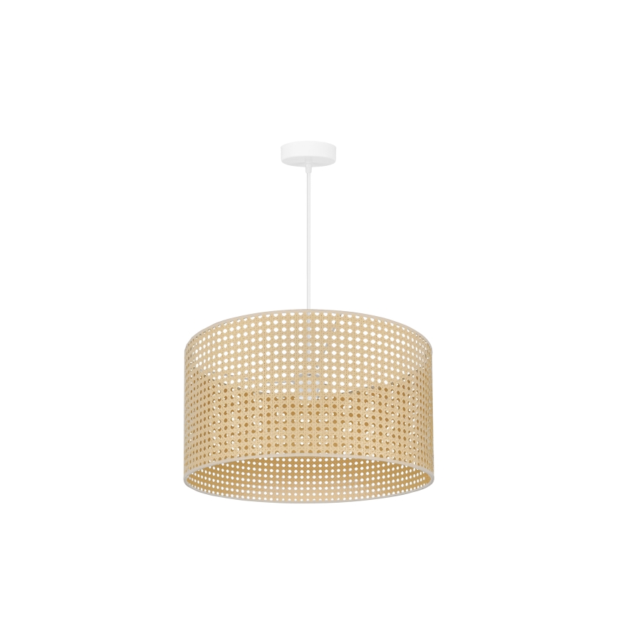 Duolla - Żyrandol na lince ROLLER RATTAN 1xE27/15W/230V śr. 45 cm beżowy