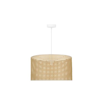 Duolla - Żyrandol na lince ROLLER RATTAN 1xE27/15W/230V śr. 45 cm beżowy