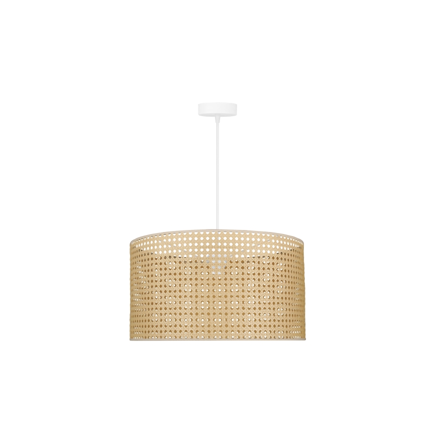 Duolla - Żyrandol na lince ROLLER RATTAN 1xE27/15W/230V śr. 45 cm beżowy