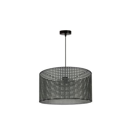 Duolla - Żyrandol na lince ROLLER RATTAN 1xE27/15W/230V śr. 45 cm czarny