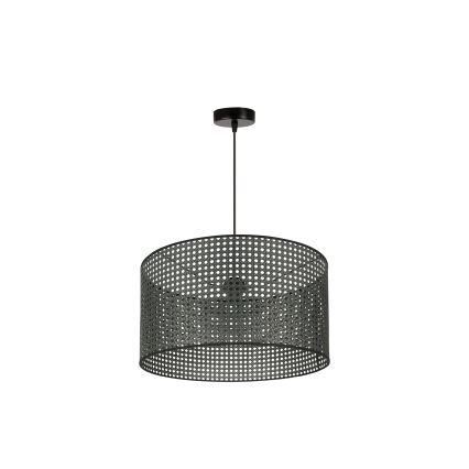 Duolla - Żyrandol na lince ROLLER RATTAN 1xE27/15W/230V śr. 45 cm czarny