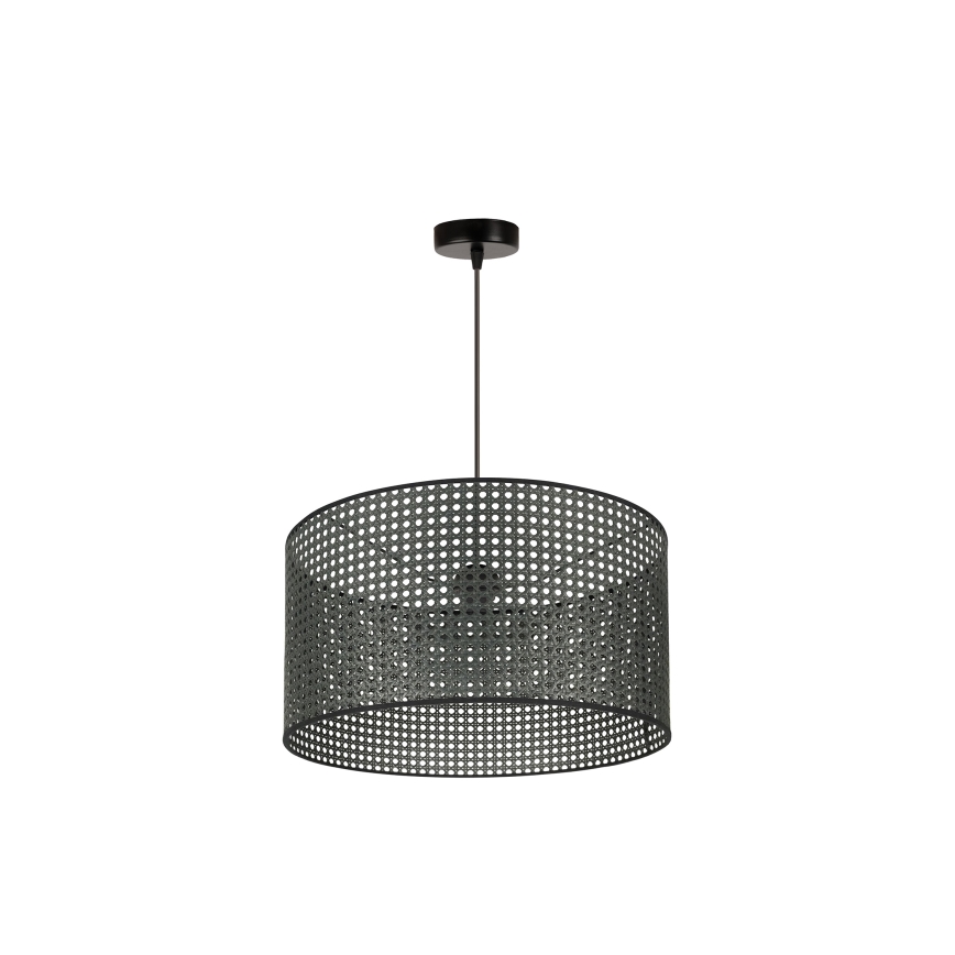 Duolla - Żyrandol na lince ROLLER RATTAN 1xE27/15W/230V śr. 45 cm czarny