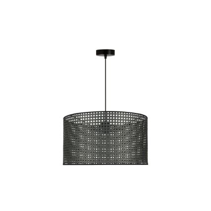 Duolla - Żyrandol na lince ROLLER RATTAN 1xE27/15W/230V śr. 45 cm czarny