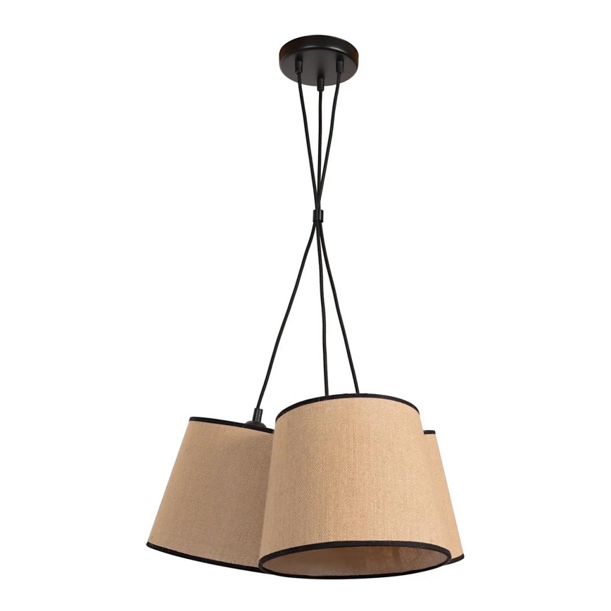 Duolla - Żyrandol na lince ROSSA 3xE27/15W/230V śr. 45 cm brązowy/czarny