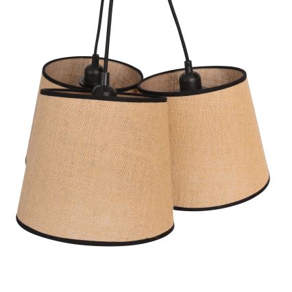 Duolla - Żyrandol na lince ROSSA 3xE27/15W/230V śr. 45 cm brązowy/czarny